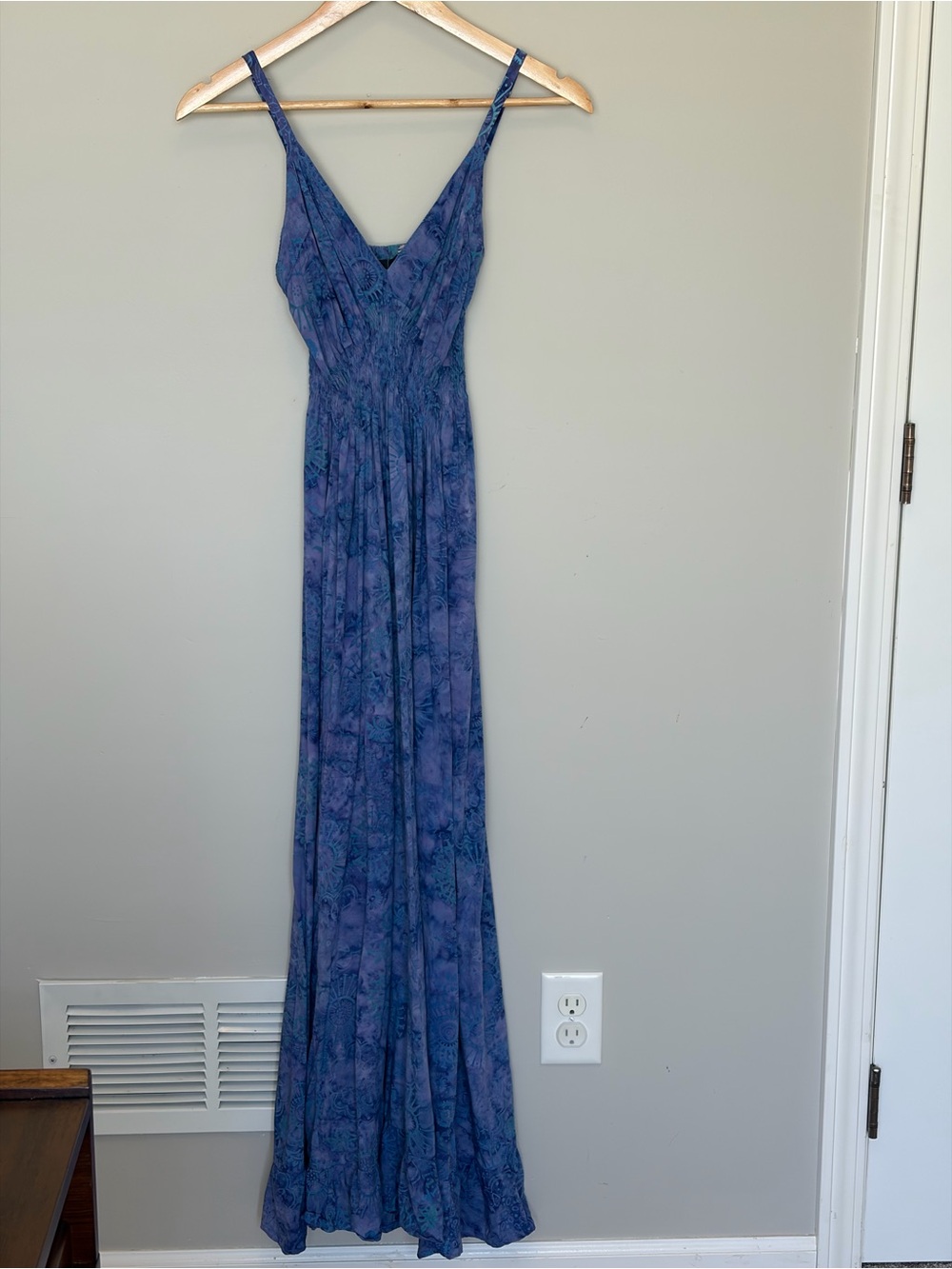 Hawaiin Boho Floral V-Neck Maxi Dress with Spaghetti Straps